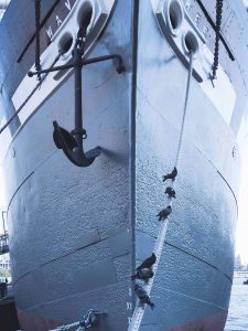 large ship and anchor low angle