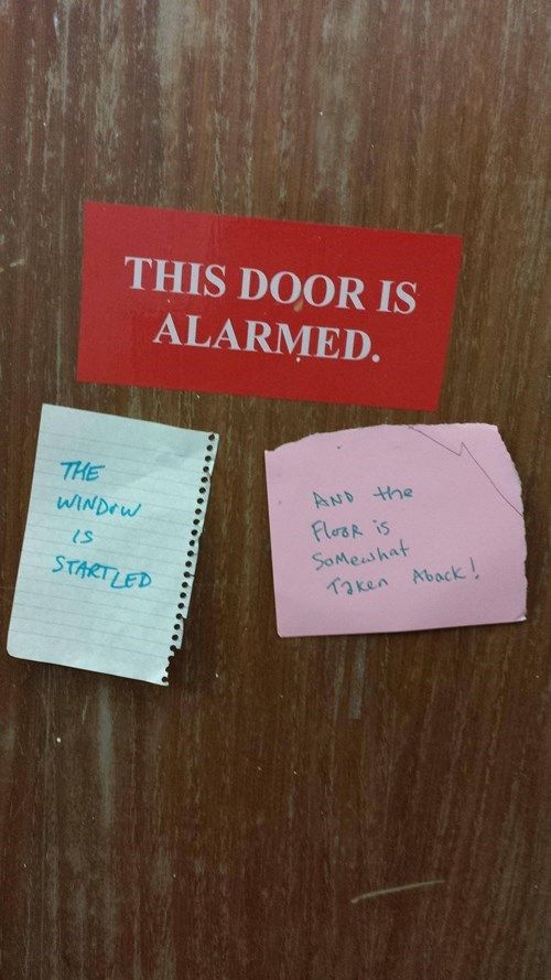 this door is alarmed joke