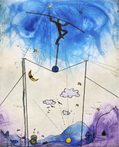 balancing tight rope walking drawing