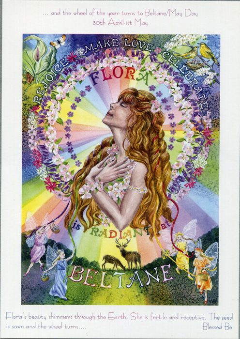 goddess beltane flora rainbow pagan