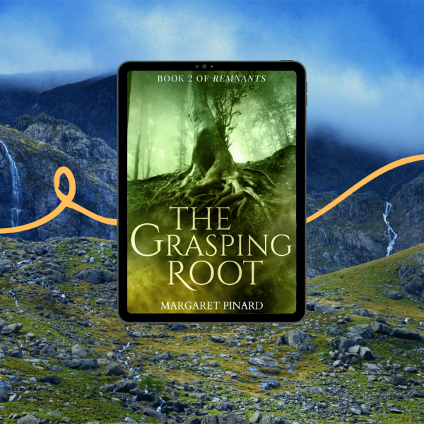 book cover ereader grasping root